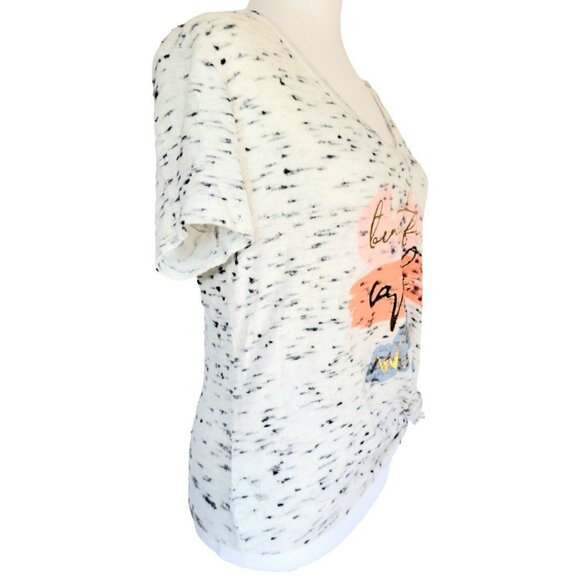 Women's M Truself short sleeve side tie knot top "beautiful" "capable" "worthy" - Picture 5 of 6